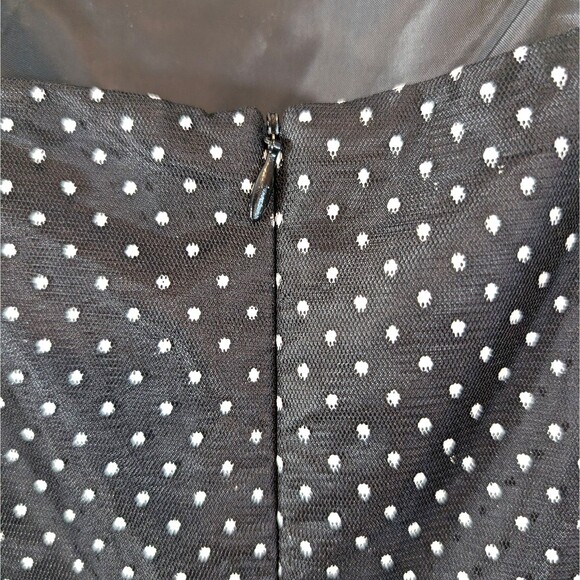 Onyx Nite Size 8 A-line Full Circle Midi 50s Dress Black White Polka Dot Prom - Picture 8 of 11